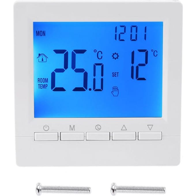 Thermostat numérique électronique avec écran LCD Thermostat intelligent mural Chauffage au sol blue