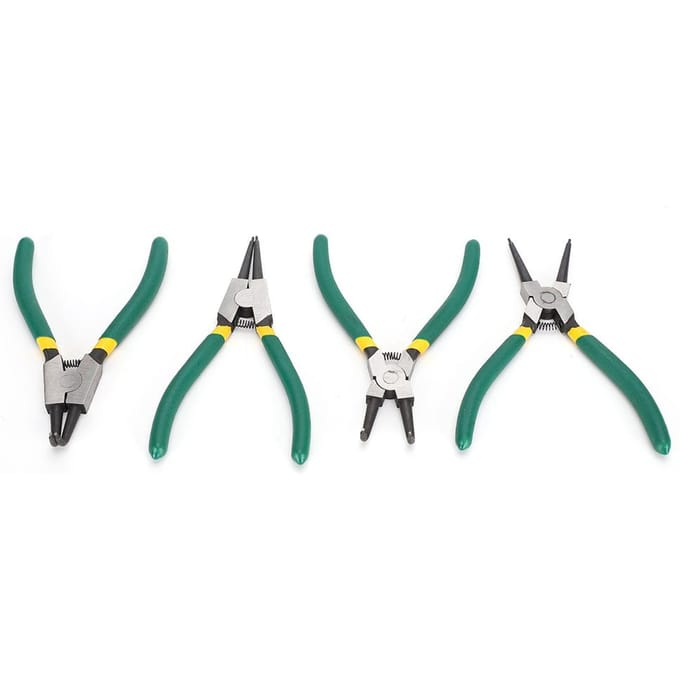 4 Stuks Borgveertang Set Snapringtang Mini Intern Extern Recht Gebogen 6 inch blue