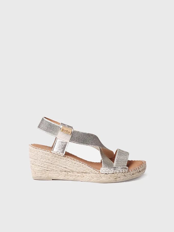 Metallic sleehak sandaal met bandjes | TURA-RC
