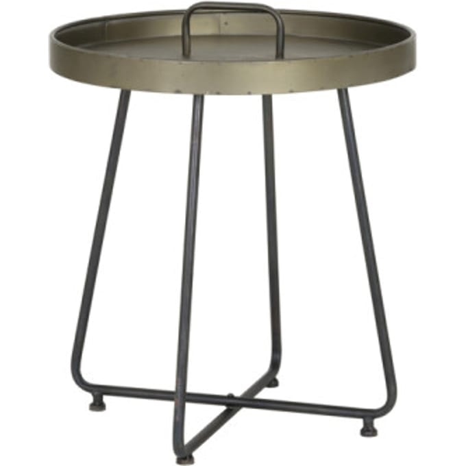 Light & Living Bijzettafel Farso - Zilver - Ø45cm - Industrieel,Oosters