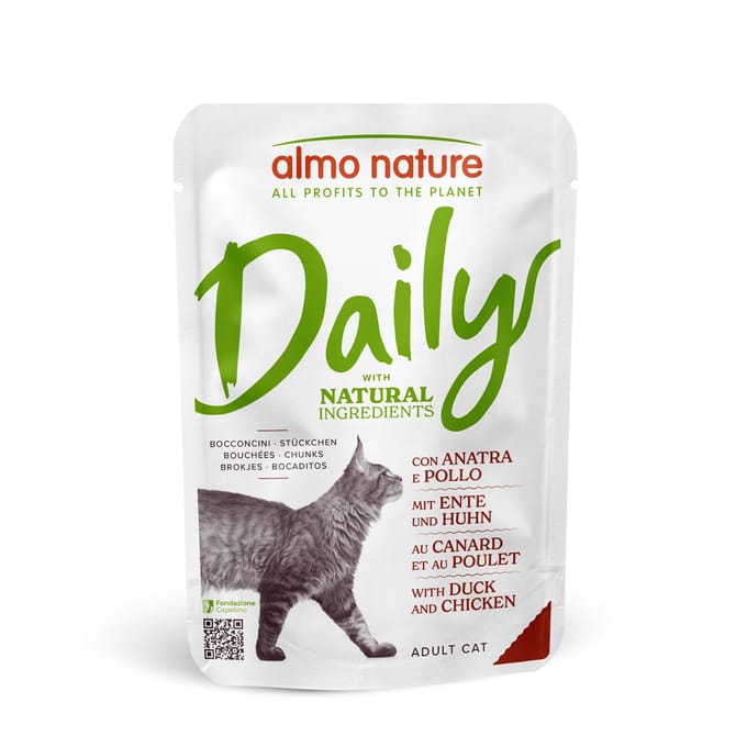 6x70g Maaltijdzakjes met Eend & Kip Almo Nature Daily Menu Kattenvoer