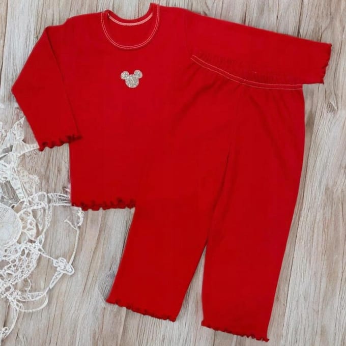 Dartomik - Meisjes Pyjama - Katoen - Rood - Maat 140