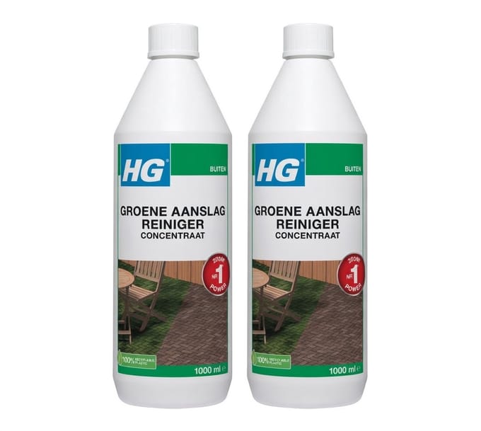 HG groene aanslagreiniger concentraat 1L 9374N - 2 stuks + gratis KD Handschoenen