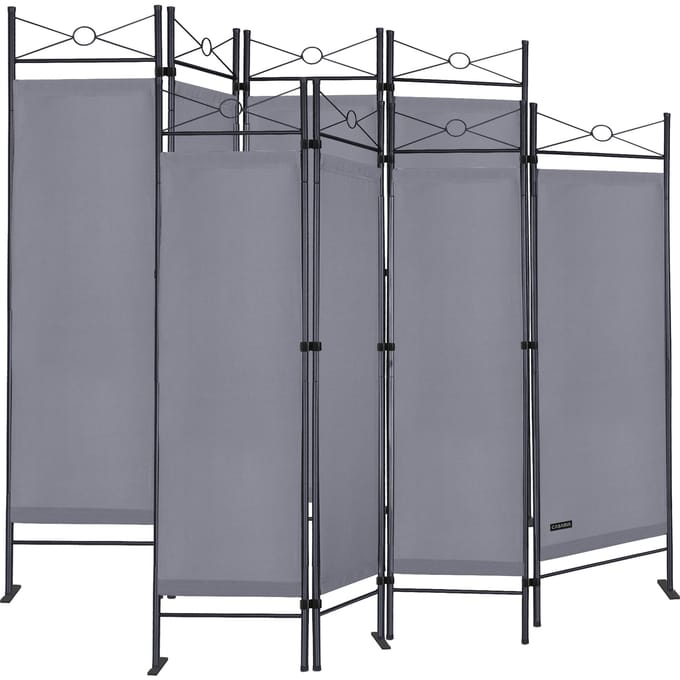 Casaria Kamerscherm 2 Stuks - 4 panelen 180x163 cm - Antraciet
