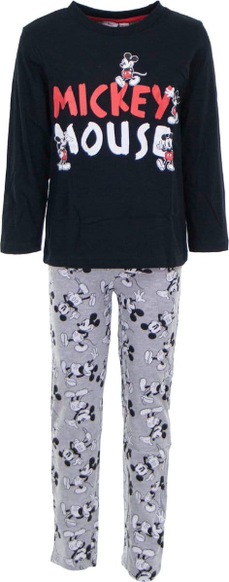 Kinderpyjama - Mickey Mouse - Zwart/Grijs - Maat 92