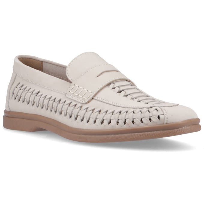 Hush Puppies Bowie Leder Heren Taupe Slim Fit Instappers