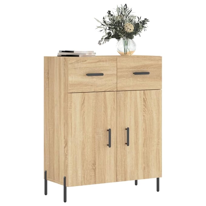 vidaXL - Dressoir - 69,5x34x90 - cm - bewerkt - hout - sonoma - eikenkleurig