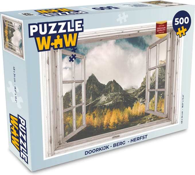Puzzel Doorkijk - Berg - Herfst - Legpuzzel - Puzzel 500 stukjes