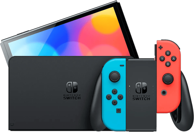 Nintendo Switch OLED-model Joy-Con-handgreep Verbeterde audio Verstelbare console Stabiele tv-modus Videogame-model 7'' scherm Neon