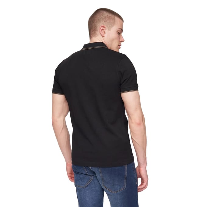 Henleys Heren Henflare Poloshirt (Zwart)