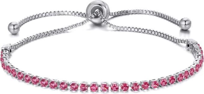 Montebello Armband Caia Pink - Messing Verzilverd - Aanpasbaar