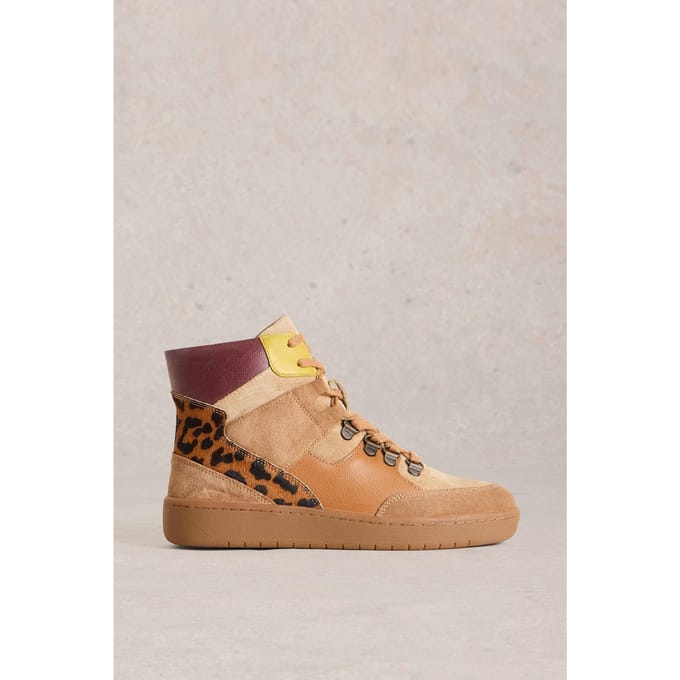 White Stuff Harriet Mid Top Trainer Brown Multi Taglia: 8 | Sneakers Outlet | Donna | Marrone