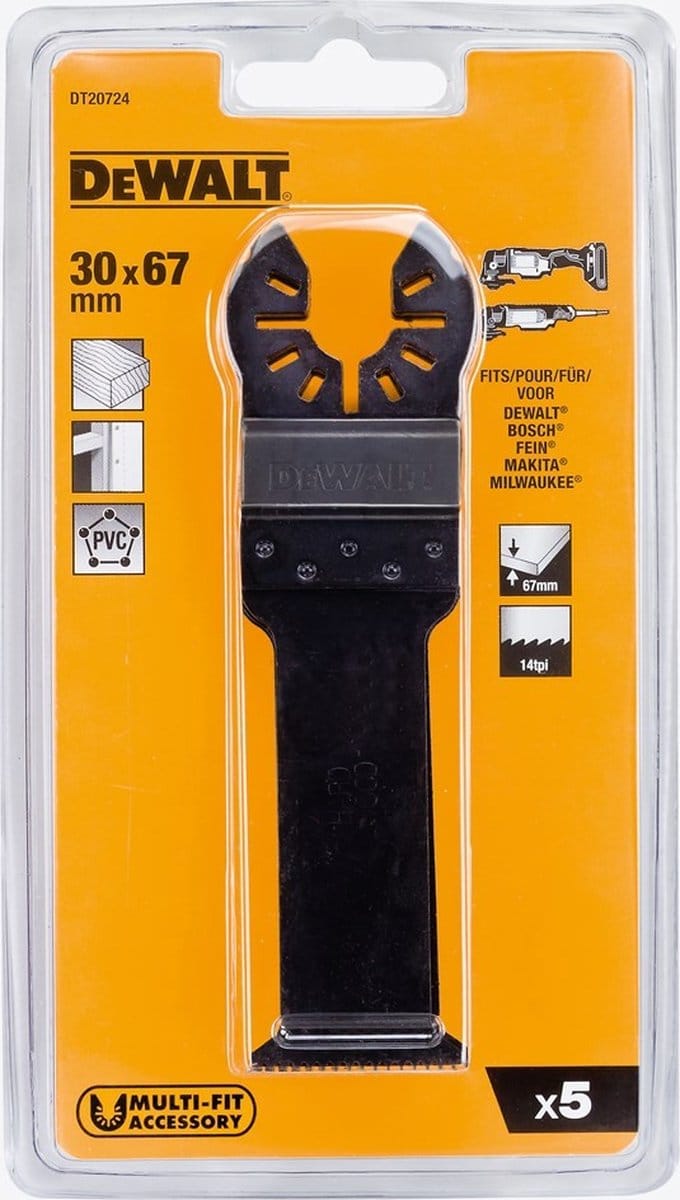 DeWALT DT20724 Multitool Zaagblad HCS tbv Hard Hout 31x67mm VE=5