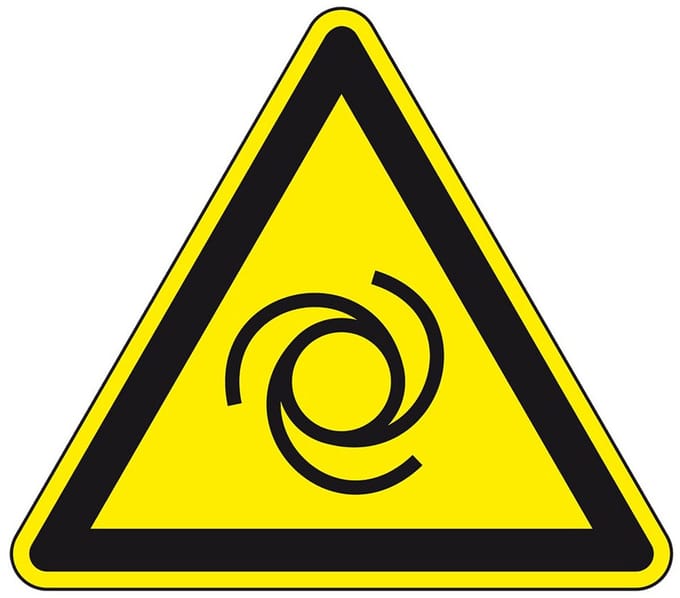 Waarschuwingssticker automatisch opstarten - ISO 7010 - W018 200 mm
