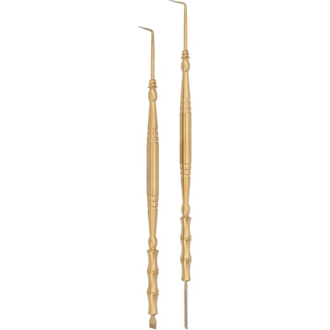 2 stuks Wimperlift Tool Bamboe Gewricht Vorm Handvat Dubbel Hoofd Lash Perm Tool met Kam voor Permen goud