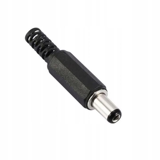 DC vrouwelijke connector 5,5/2,1 mm gesoldeerd op kabel