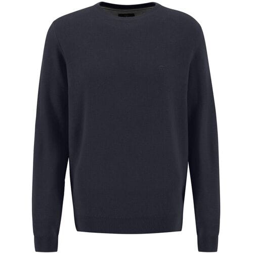 Fynch-Hatton Trui Ronde Hals Fine Structure Navy / male