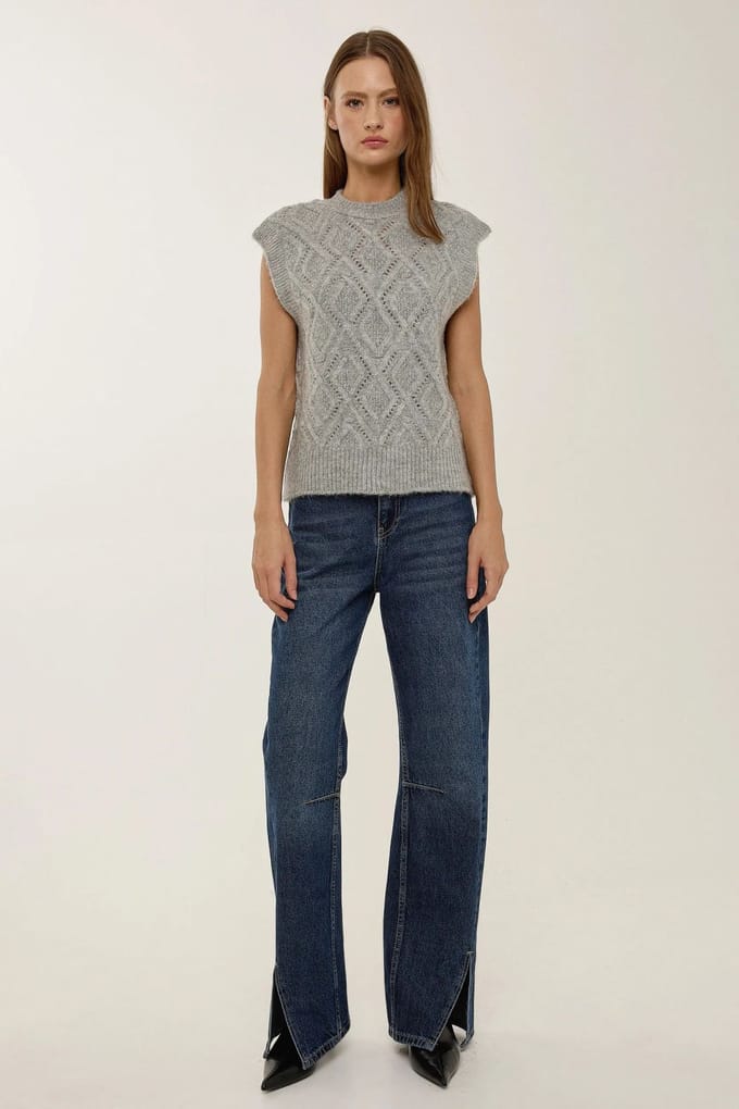 Fitted Gebreide Sweatervest