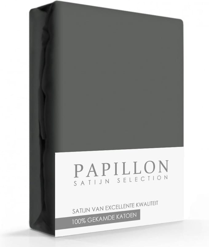 Satijn Hoeslaken Papillon Grijs-140 x 200 cm