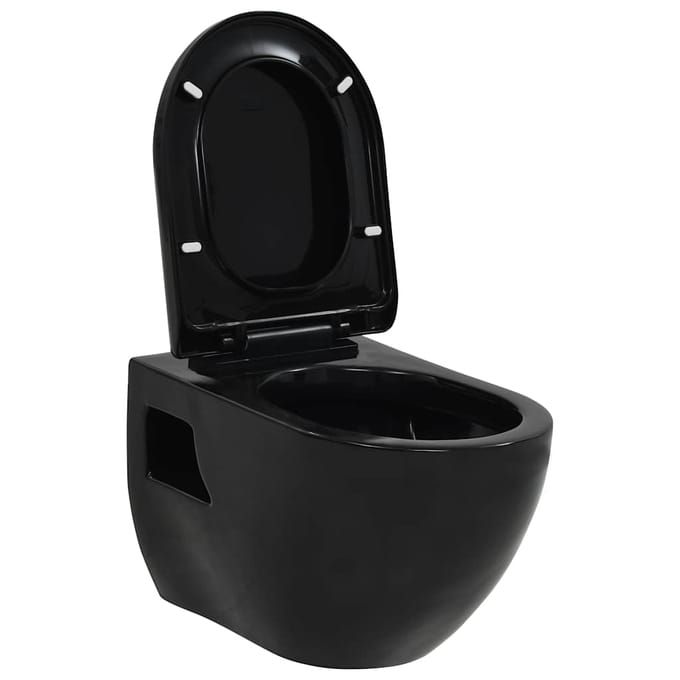 Vidaxl Hangend Toilet, Keramisch, Zwart