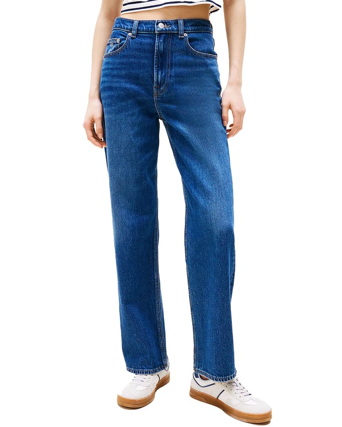 Straight fit jeans van katoenmix, model 'LAYLA'