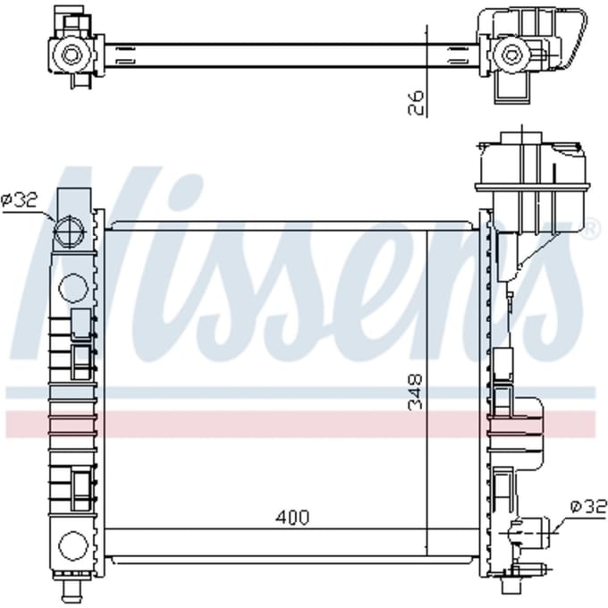 Radiator, motorkoeling NISSENS 62663