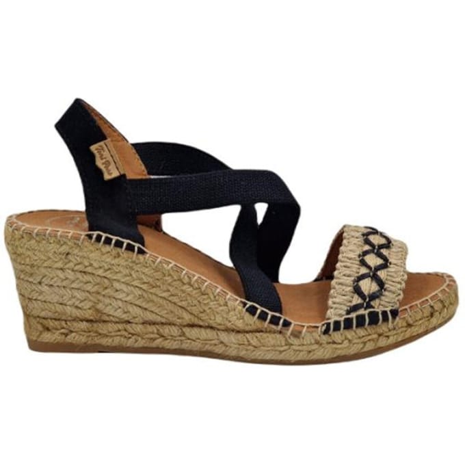 Dames sandaal met sleehak van jute | SUSA-BN