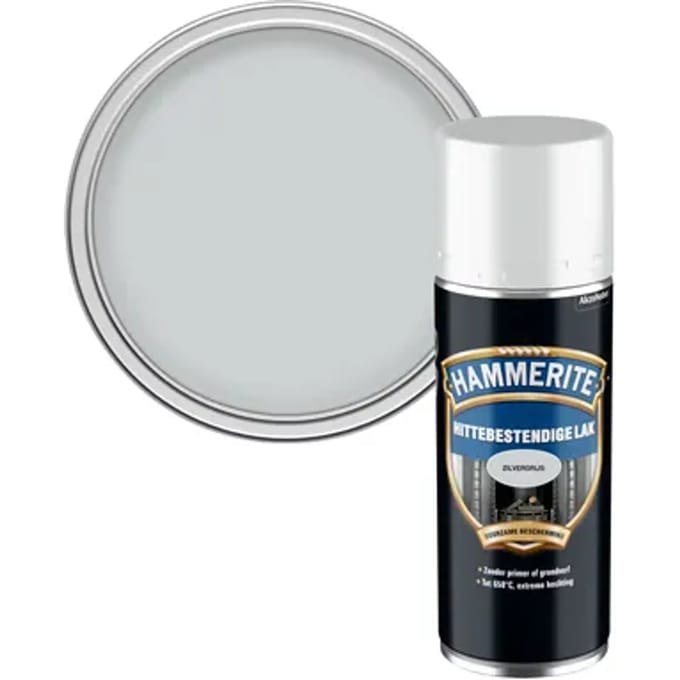 Hammerite - Hittebestendige Lak (Spray) - Zilver Grijs - 400 Ml