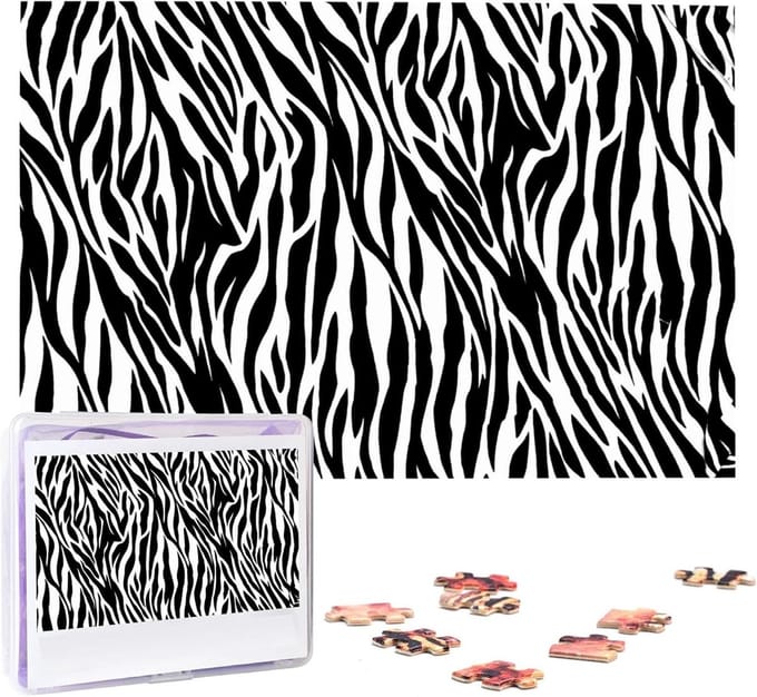 Houten Puzzel - Foto Puzzel - Ontspanning Thuis - Gepersonaliseerd Ontwerp - 1000 Stukjes - Zebra Print