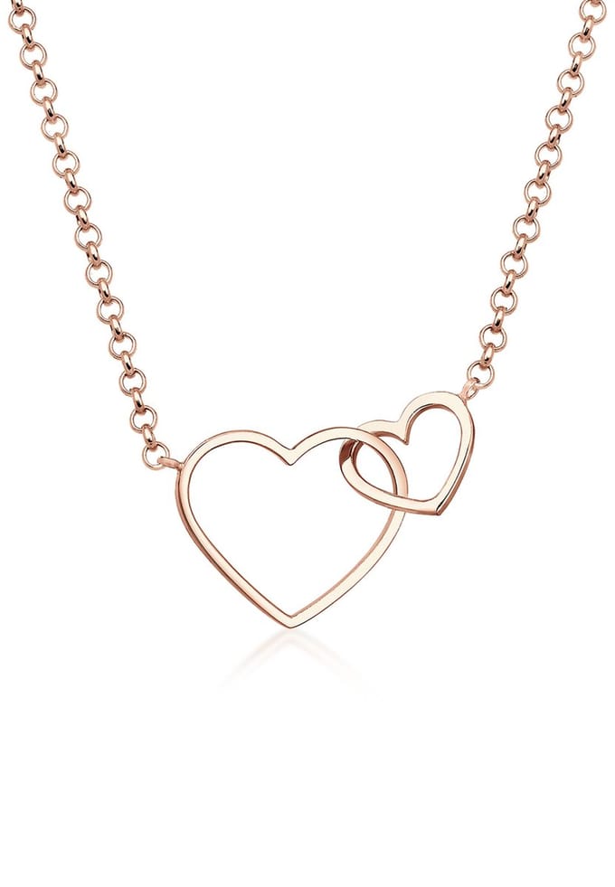 Elli Halsketting Hartje 925 Sterling Zilver rosegoud verguld