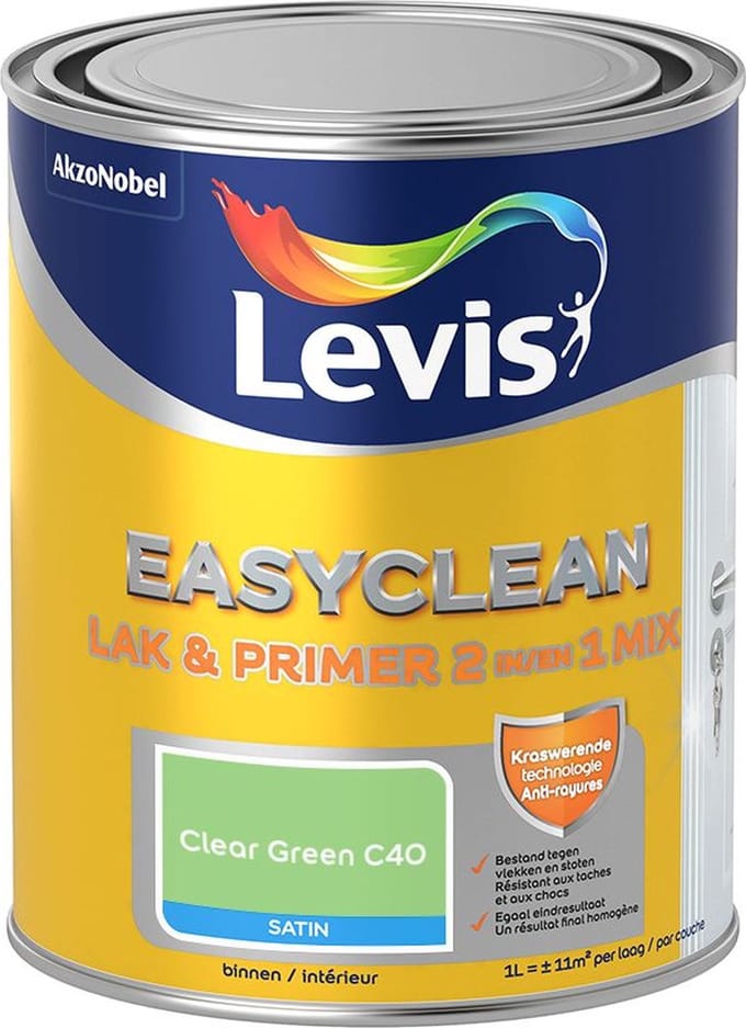 Levis - Easyclean Lak & Primer 2-In-1 Mix - Clear Green C40 - Mengverf - 1 L