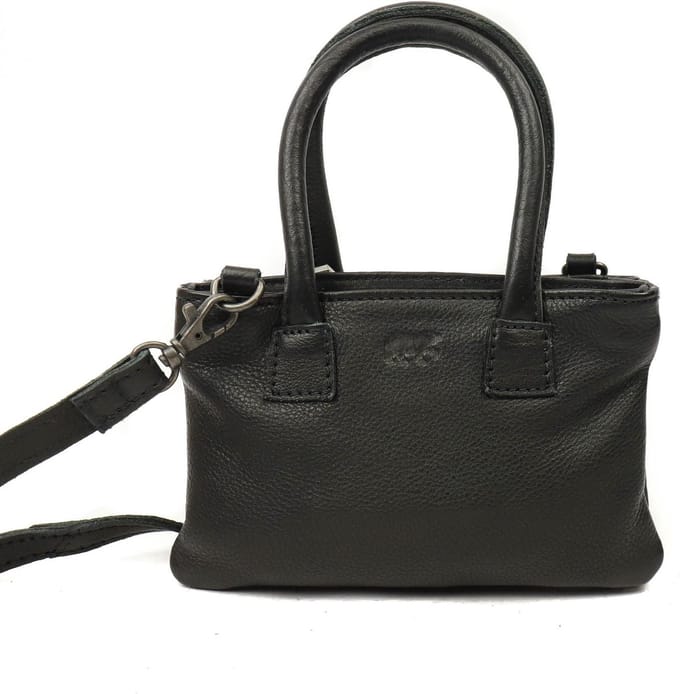 Bear Design Ezlynn Leren Mini Handtas / Crossbodytas - Zwart