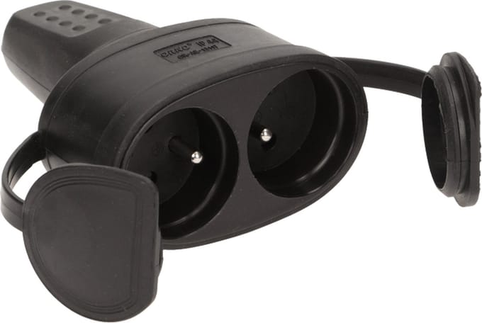 DUO Stekker rubber - Met penaarde - Waterdicht - 230V