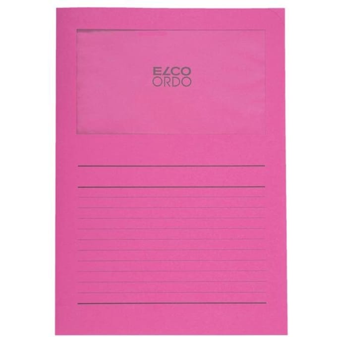 Elco Ordo Cassico L-map met venster A4 100 stuks 220 x 310 mm fuchsia