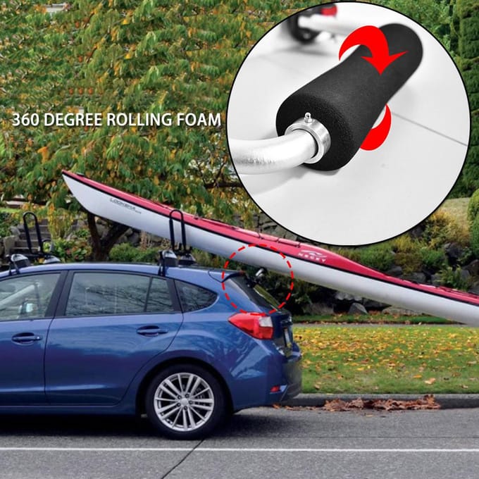 Kajakroller Kajaklaadhulp met Heavy Duty Zuignapmontage voor Autodak Kajak Kano zwart