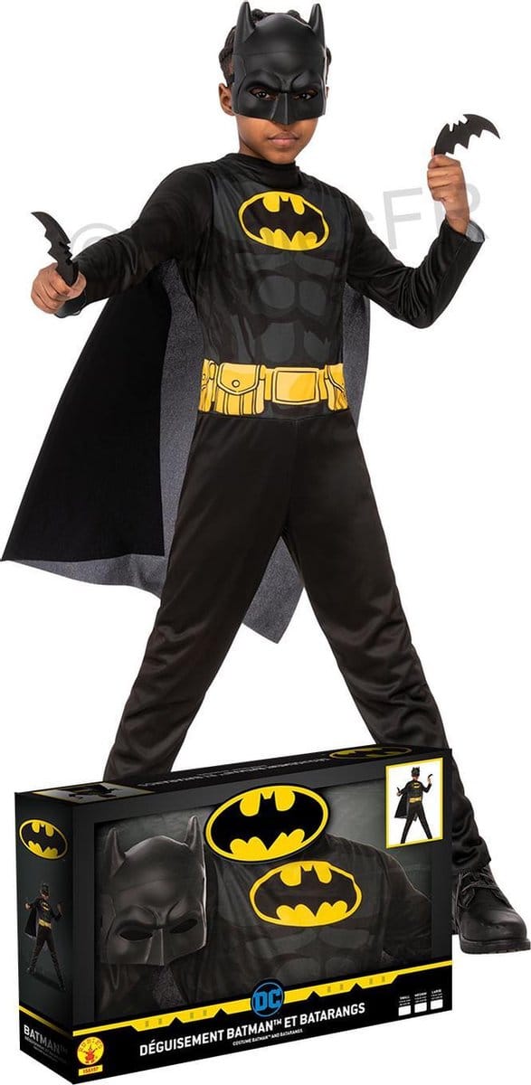 Verkleedkleding - Geschenkdoos - Batman  Black + Batarangs - 7/8jaar