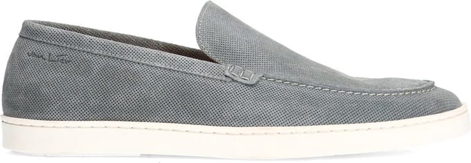 Van Lier - Heren - Grijs/blauwe Lugano suède loafers - Maat 43