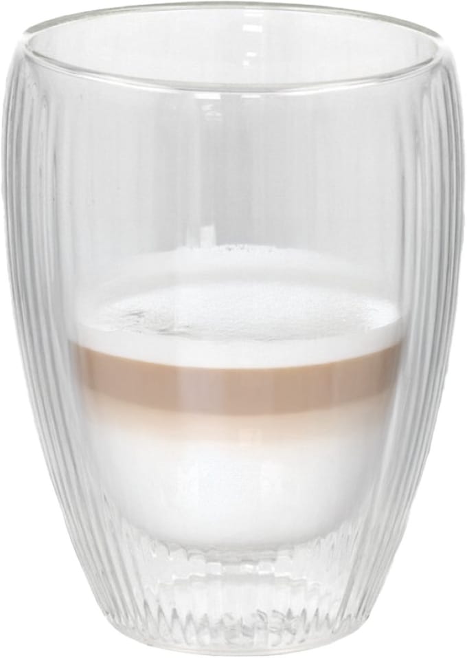 Gerimport Theeglazen Leya - 1x - dubbelwandig - glas - 350 ml - D9 x H12 cm
