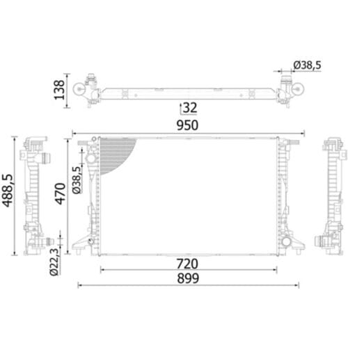Radiator, motorkoeling BEHR MAHLE CR 2423 000S