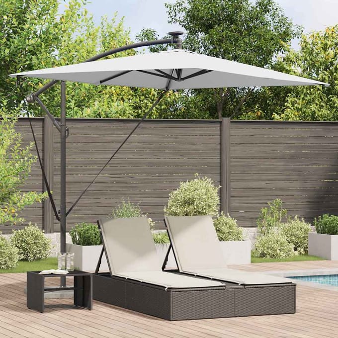vidaXL - Parasol - 294 - x - 200 - x - 270 - cm - Polyester - en - Aluminium - Zand