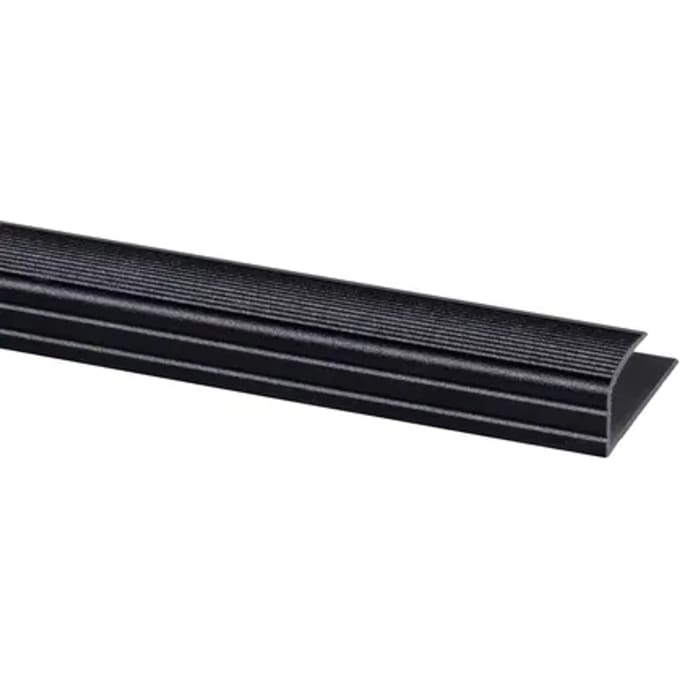 Eindprofiel Metaal - Mat Zwart - Antislip - 15x6-9x950mm