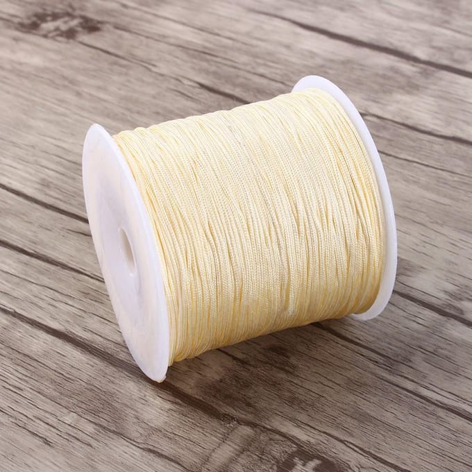 100M x 0.8mm Nylon Chinees Knoopkoord Rattail Macrame Shamballa Draad String Beige beige