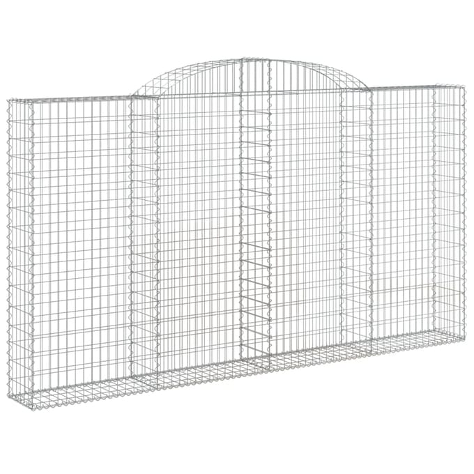 vidaXL - Schanskorf - gewelfd - 300x30x160/180 - cm - gegalvaniseerd - ijzer