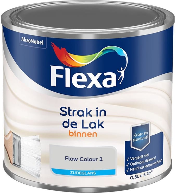 Flexa - Strak In De Lak Binnenlak Zijdeglans - Flow Colour 1 - Mengverf - 500 Ml