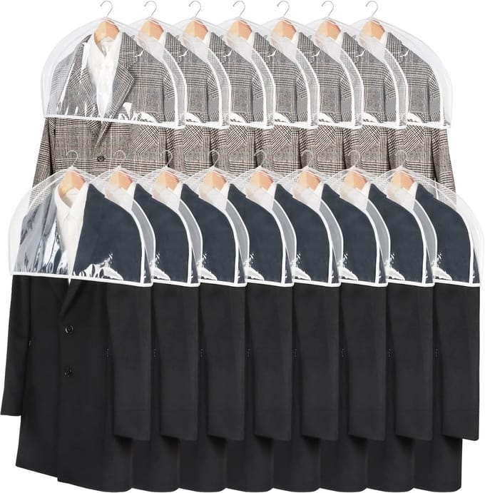 Kledinghoezen - Stofbeschermers - Kast Opbergen - Ademend Ontwerp - Set van 15 - Transparant