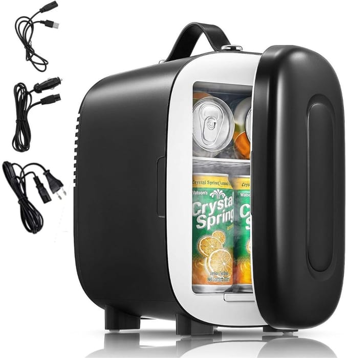 Minibar - Mini Koelkast Glazen Deur - Drankenkoelkast - Flessenkoelkast - 5L- Zwart