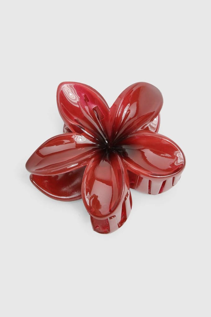 boohoo Dames Bordeaux Bloemklauwclip | Bordeaux Rood