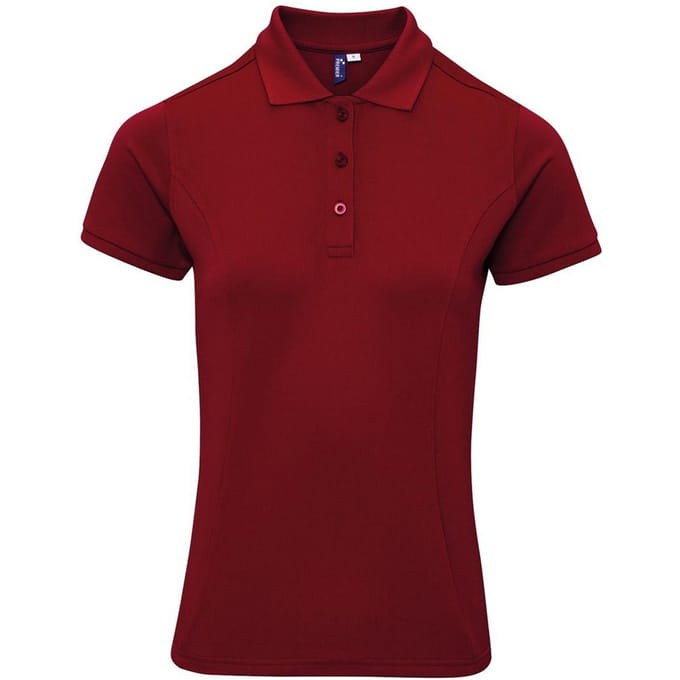 Premier Dames/Dames Coolchecker Plus Poloshirt (Bourgondië)