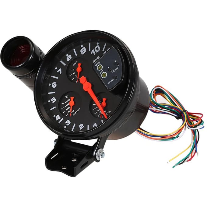 Compteur de température d'huile de voiture de 5 pouces, compteur de pression d'huile black
