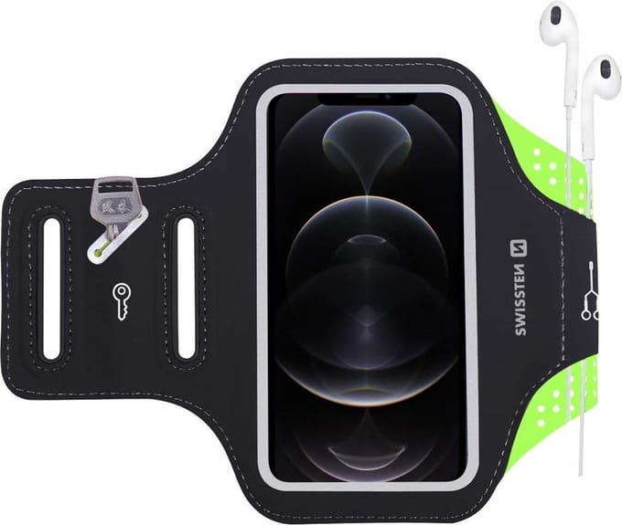 Swissten Hardloop Telefoonhouder t/m 7 inch - Waterdichte Hardloopband - Reflecterende Sportarmband - Groen